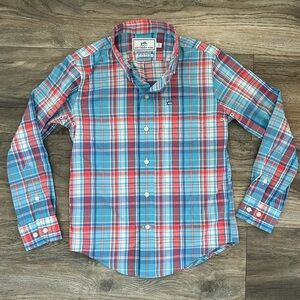 Southern tide kids plaid intercoastal button up collared shirt boys size 6 7